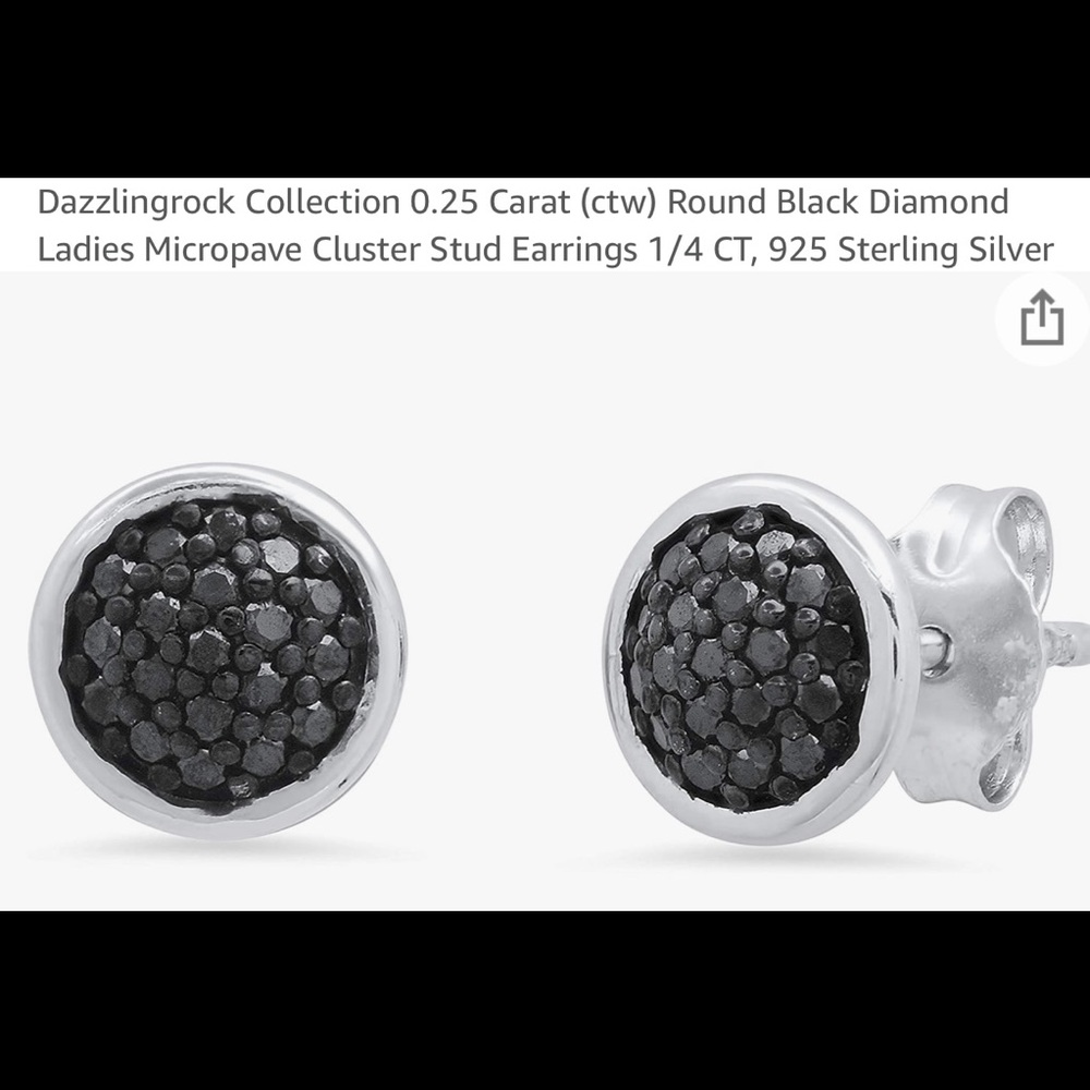 Dazzling black diamond studs
